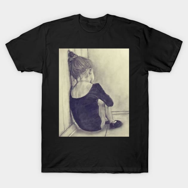 Sad Little Dancer Girl T-Shirt by kazboart